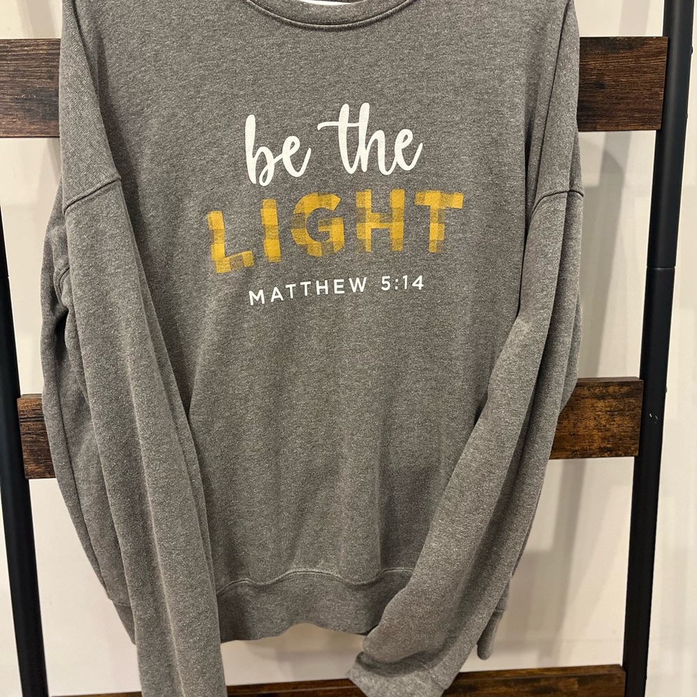 Gray 'Be the Light' Sweater